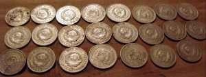 Остатки клада монет довоенного периода